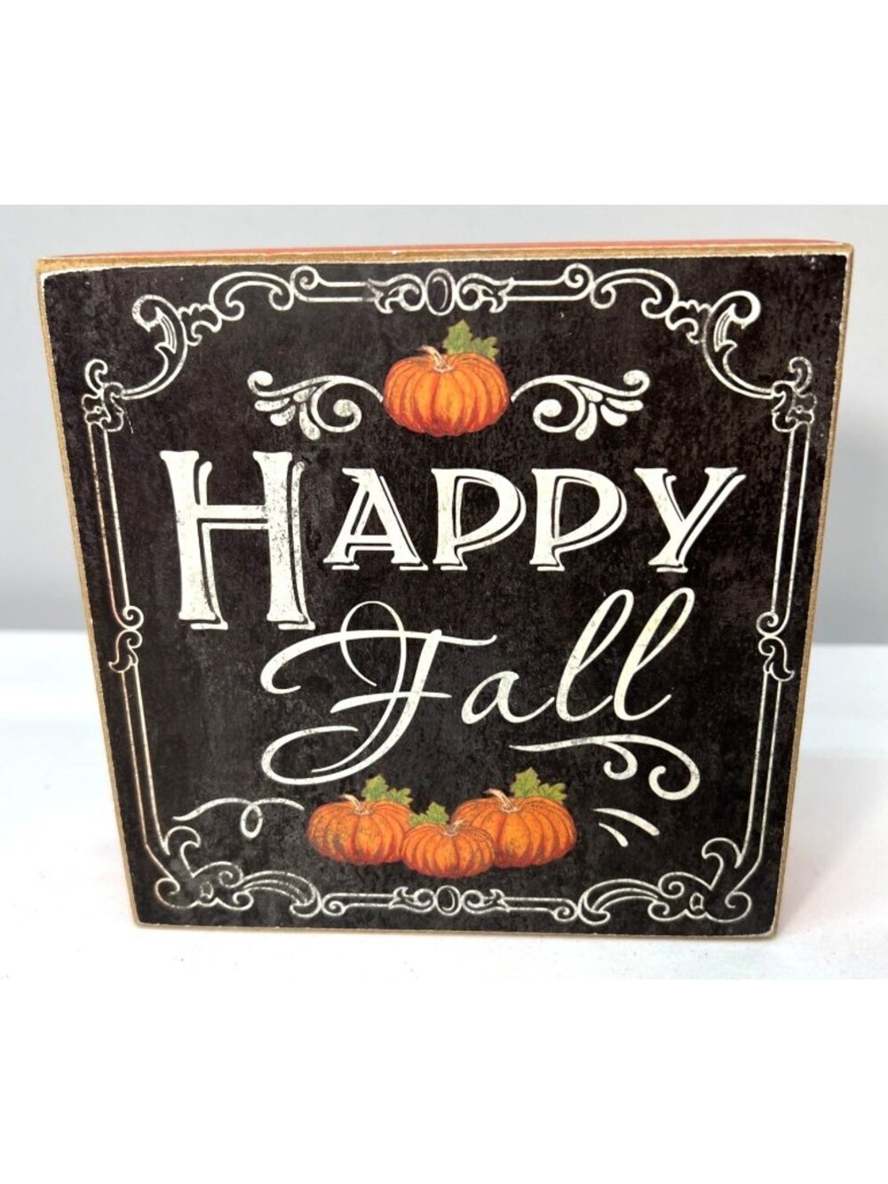 Happy Fall Wooden Sign With Pumpkins, Painted